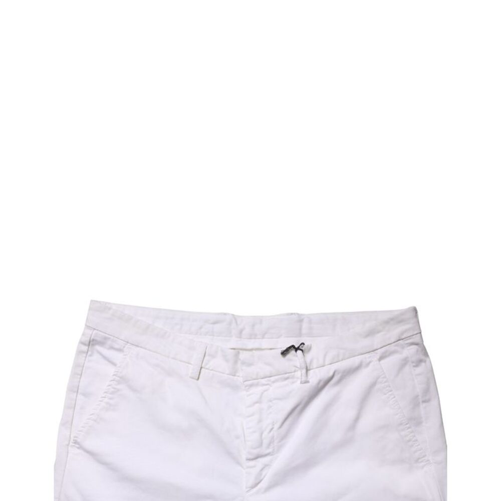 Kaos White Mid Waist Cotton Stretch Casual Men Trouser Men's Pants